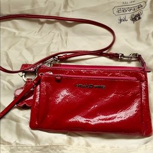 Coach red patent leather poppy crossbody